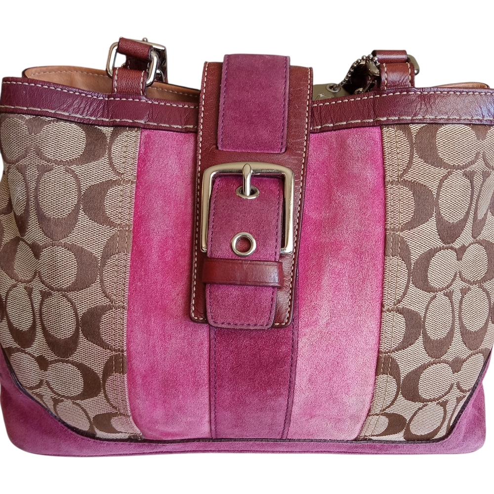 Vintage Coach Hampton Suede Leather Hobo Shoulder Bag #7053